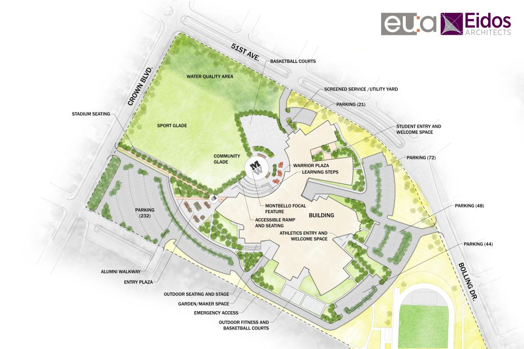 Nuevo plano propuesto para el campus de la Escuela Preparatoria Montbello