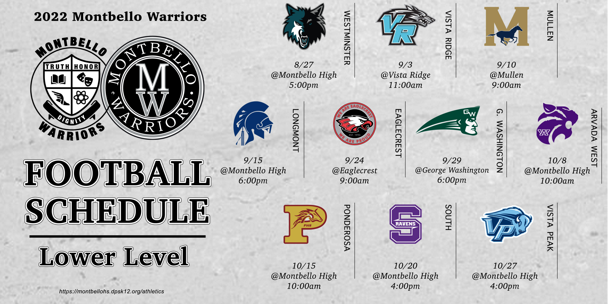 Montbello High School » MHS Lower Level Football Schedule